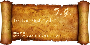 Tollas Győző névjegykártya